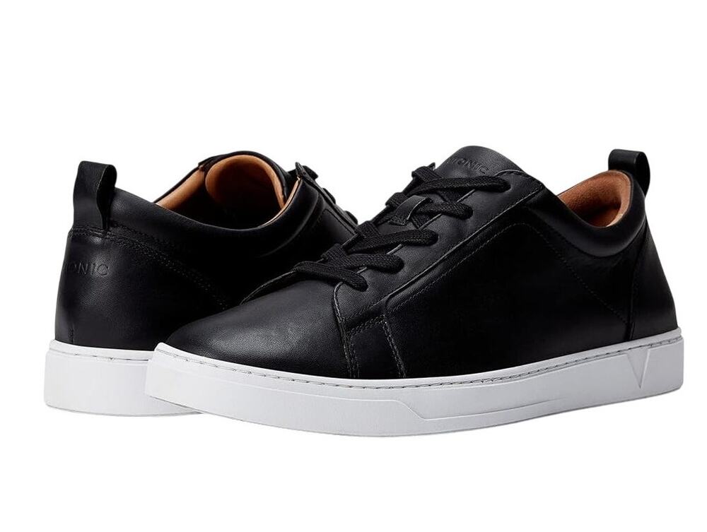 Vionic Mens Lucas Sneaker US 8vM EU 41 Black White Leather NIB
